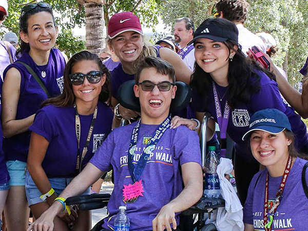 Large group of Best Buddies supporters at a Best Buddies Friendship Walk event